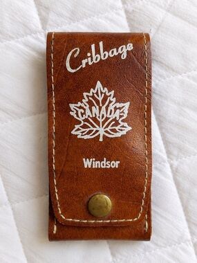 Vintage Windsor Canada Travel Cribbage Board Made in Canada Complete